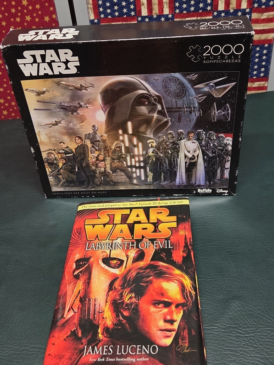 Disney Other - *Star Wars 2000-Piece Puzzle & 'Labyrinth of Evil' Book Bundle - Black/Red New**